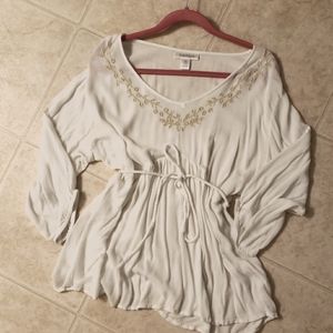 Motherhood Maternity White Boho Top